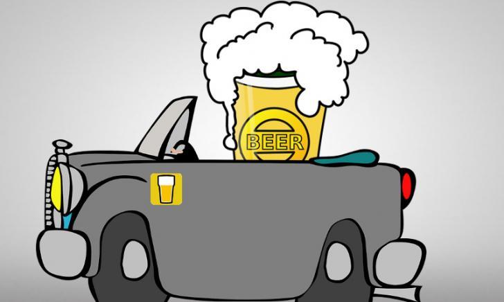 Bier in de auto