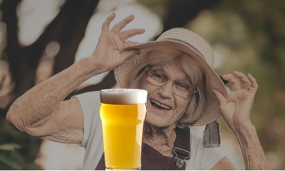Oma en bier