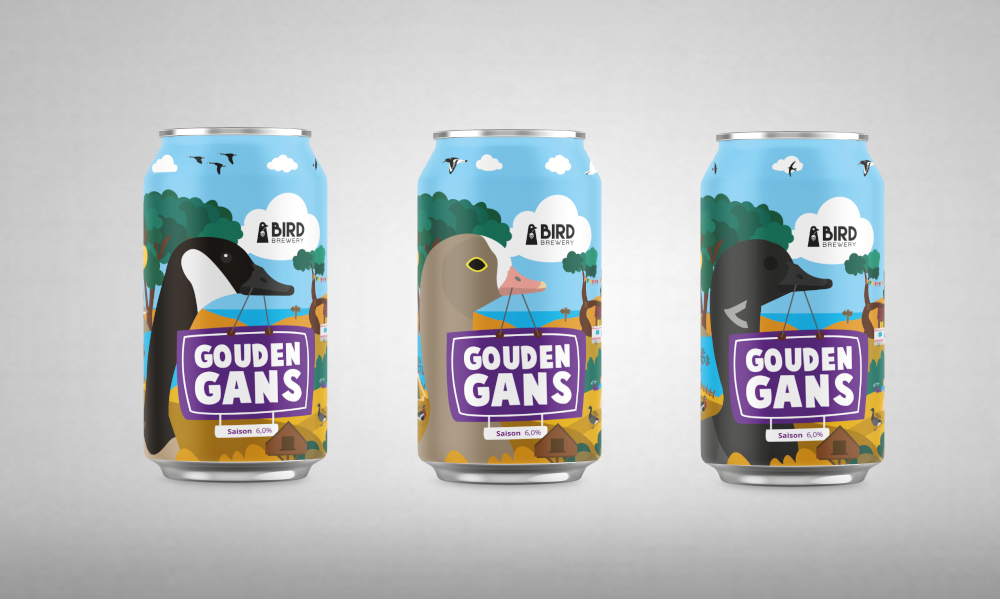 Gouden Gans blikken bier van Bird Brewery Gouden Gans blikken bier van Bird Brewery