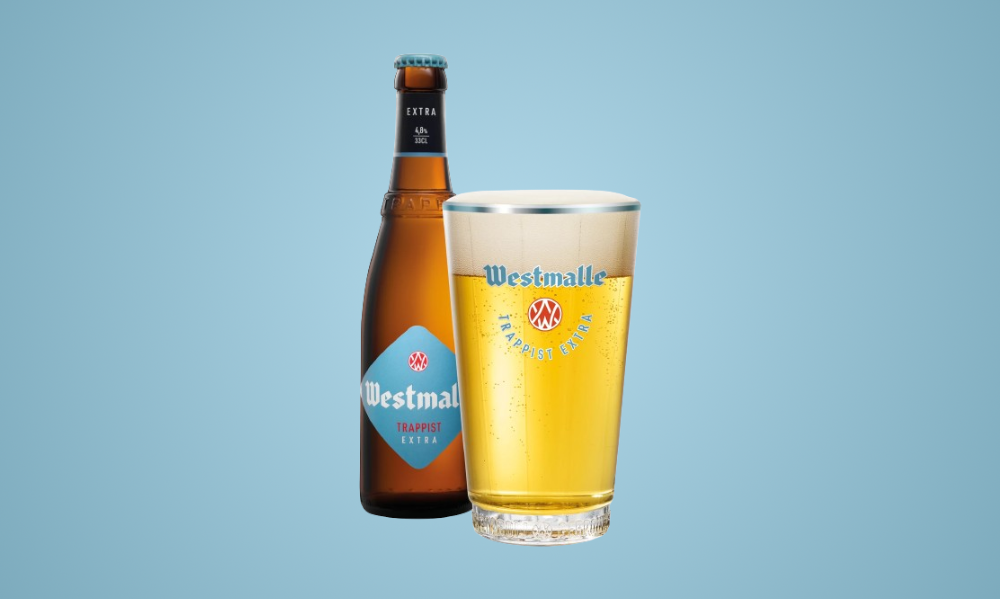 Westmalle Extra flesje en glas