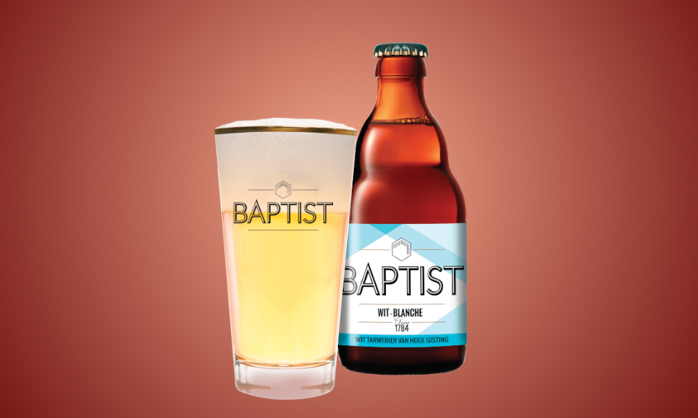 baptist wit flesje en glas baptist wit flesje en glas