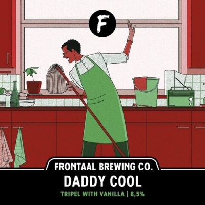 Frontaal Daddy Cool bier logo