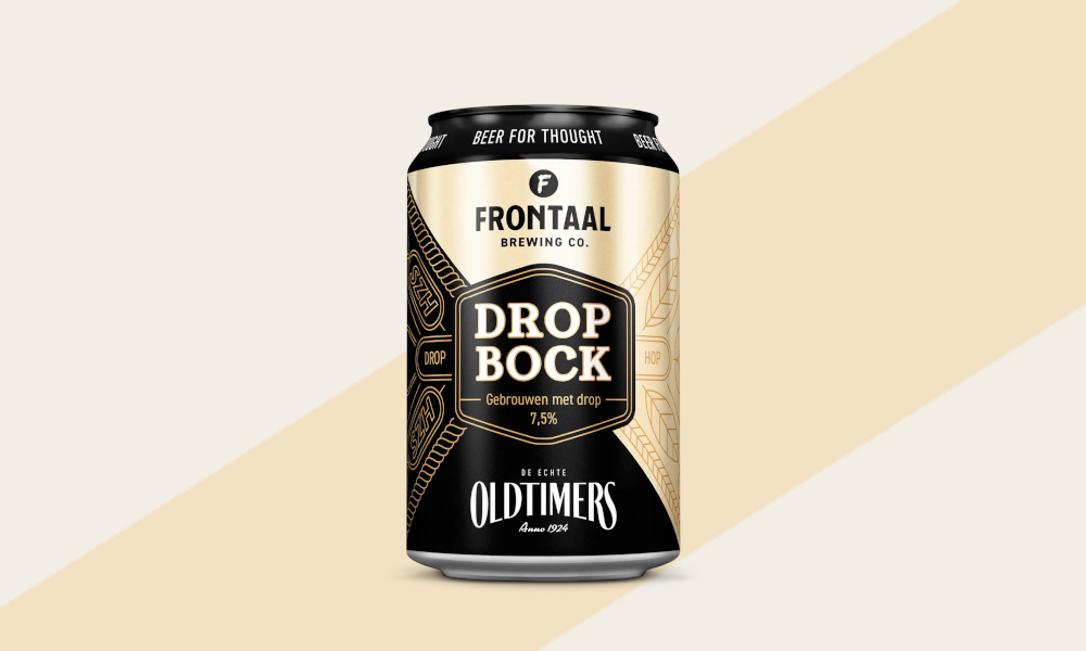 Frontaal Drop Bock bier met Oldtimers Dropjes