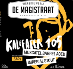 De Magistraat Kalefater 105 Muscatel BA Imperial Stout logo