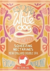 White Dog Squeezing Nectarines logo