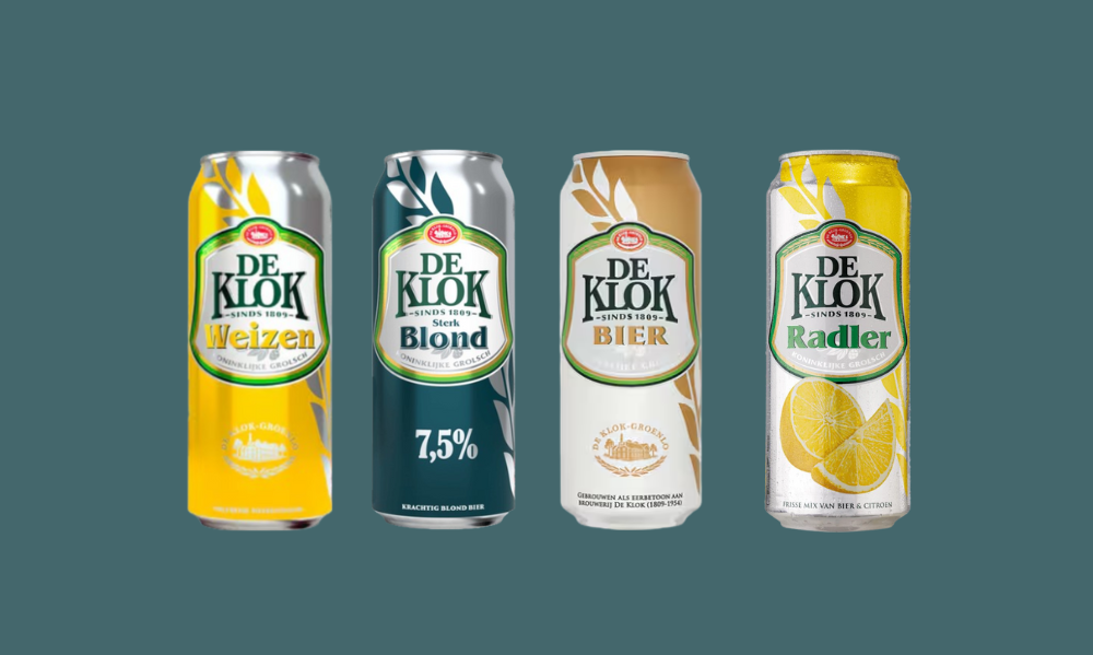 De Klok verschillende bieren en een Radler