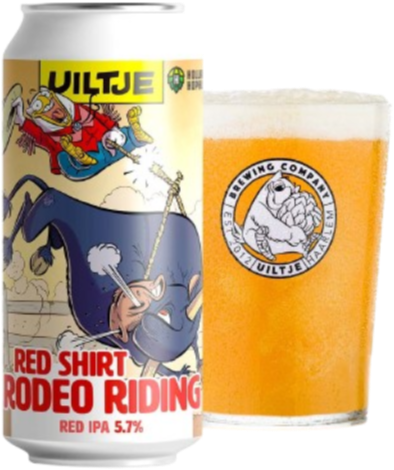 Uiltje Red Shirt Rodeo Riding Blikje