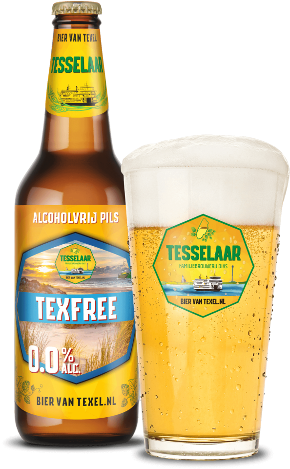 Tesselaar Texfree 0.0% flesje en glas
