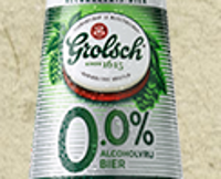 Oude Grolsch 0.0% etiket op fles Oude Grolsch 0.0% etiket op fles