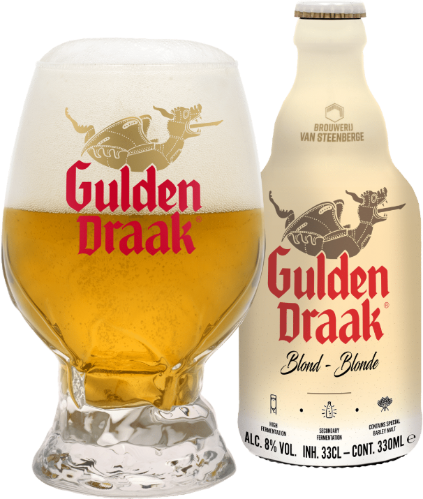 Gulden Draak Blond flesje en glas Gulden Draak Blond flesje en glas