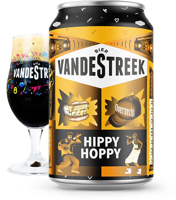 vandeStreek Hippy Hoppy bier vandeStreek Hippy Hoppy blikje en glas