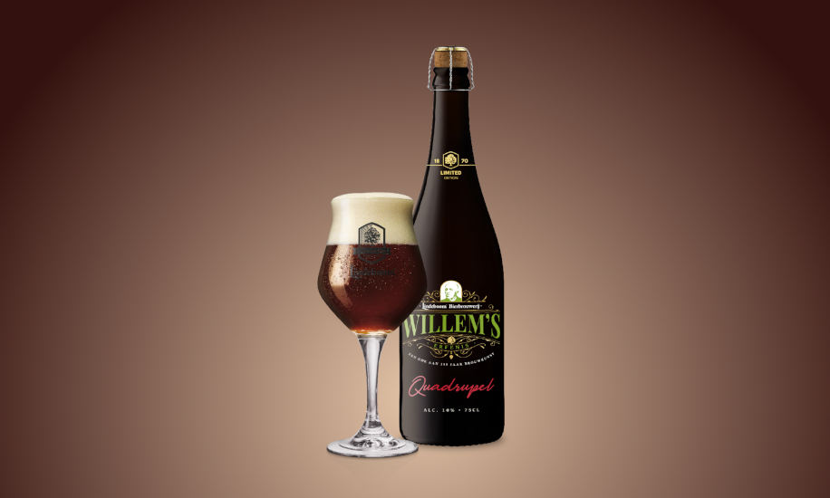 Willem's Erfenis Quadrupel fles en glas Willem's Erfenis Quadrupel fles en glas