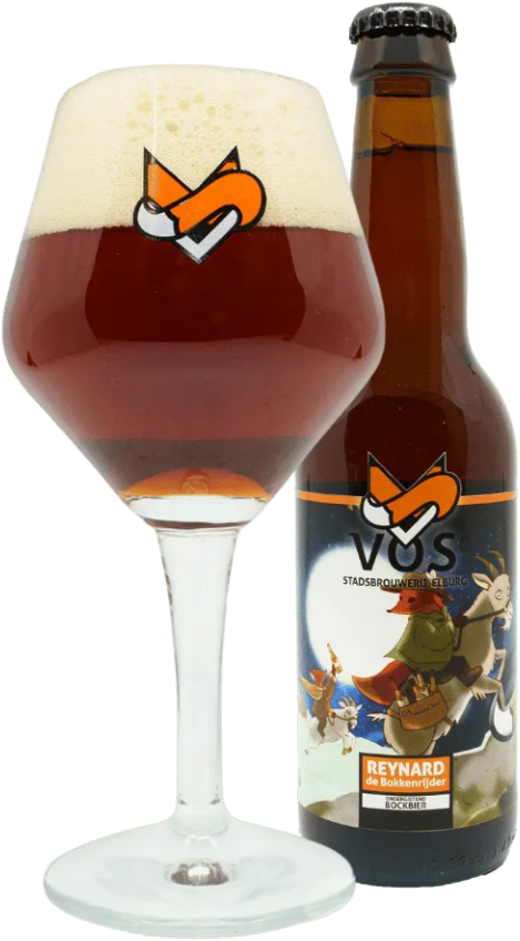 Reynard De Bokkenrijder flesje en glas Reynard De Bokkenrijder flesje en glas