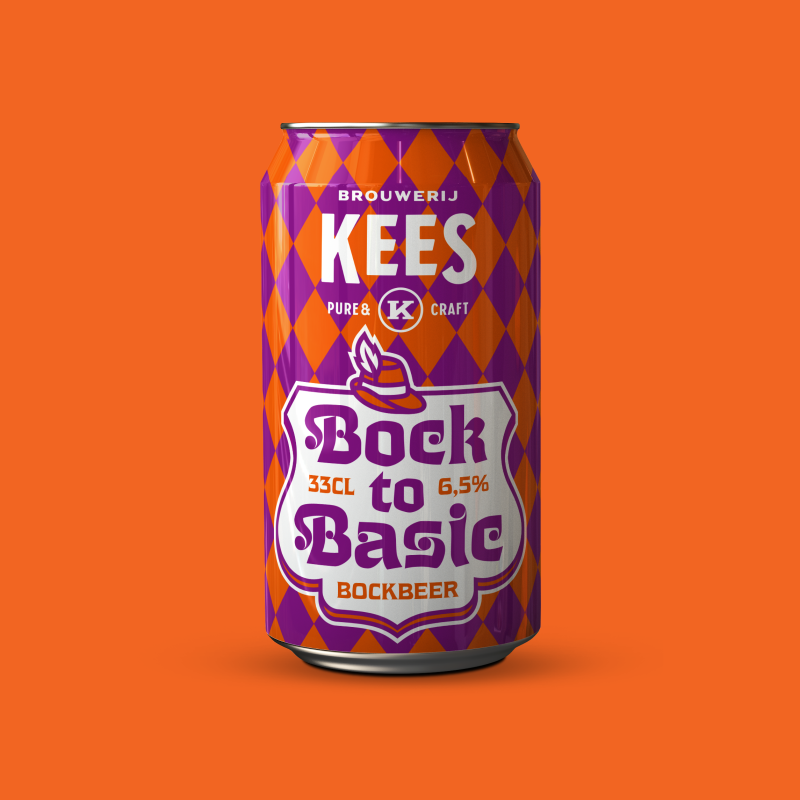 Kees Bock to Basic blikje met oranje achtergrond