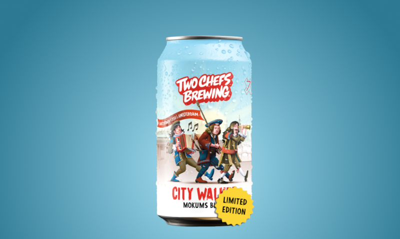 Two Chefs City Walker blikje op een blauwe achtergrond