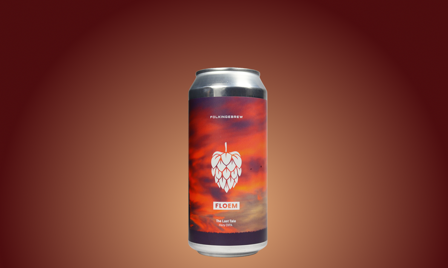 Blik Folkingebrew x Floem The Last Tale tegen een rode achtergrond