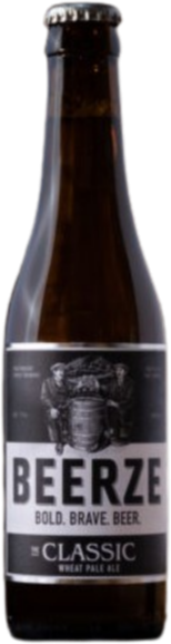 Fles van Beerze The Classic met etiket Bold. Brave. Beer.