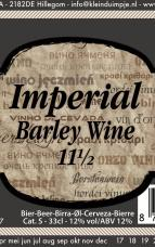 Etiket van Klein Duimpje Imperial Barley Wine met alcoholpercentage.