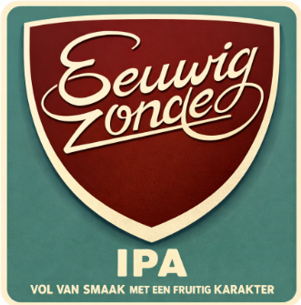 Etiket van Eeuwig Zonde IPA met opvallend logo en tekst.