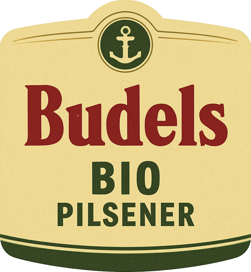 Etiket van Budels Bio Pilsener