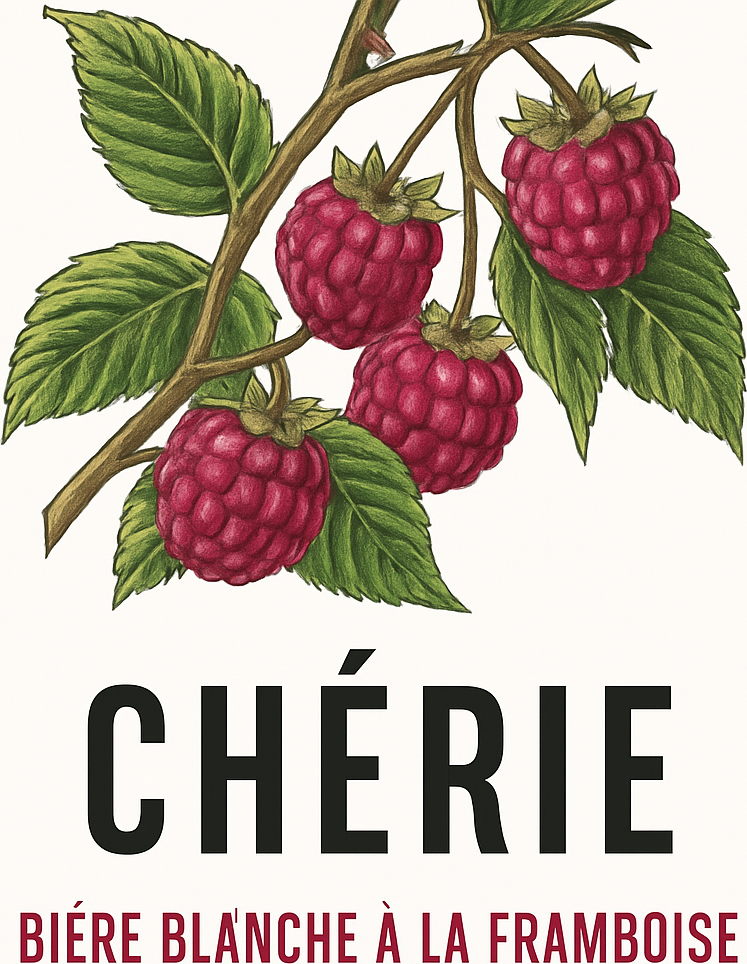 Etiket van Chérie Bière Blanche à la Framboise
