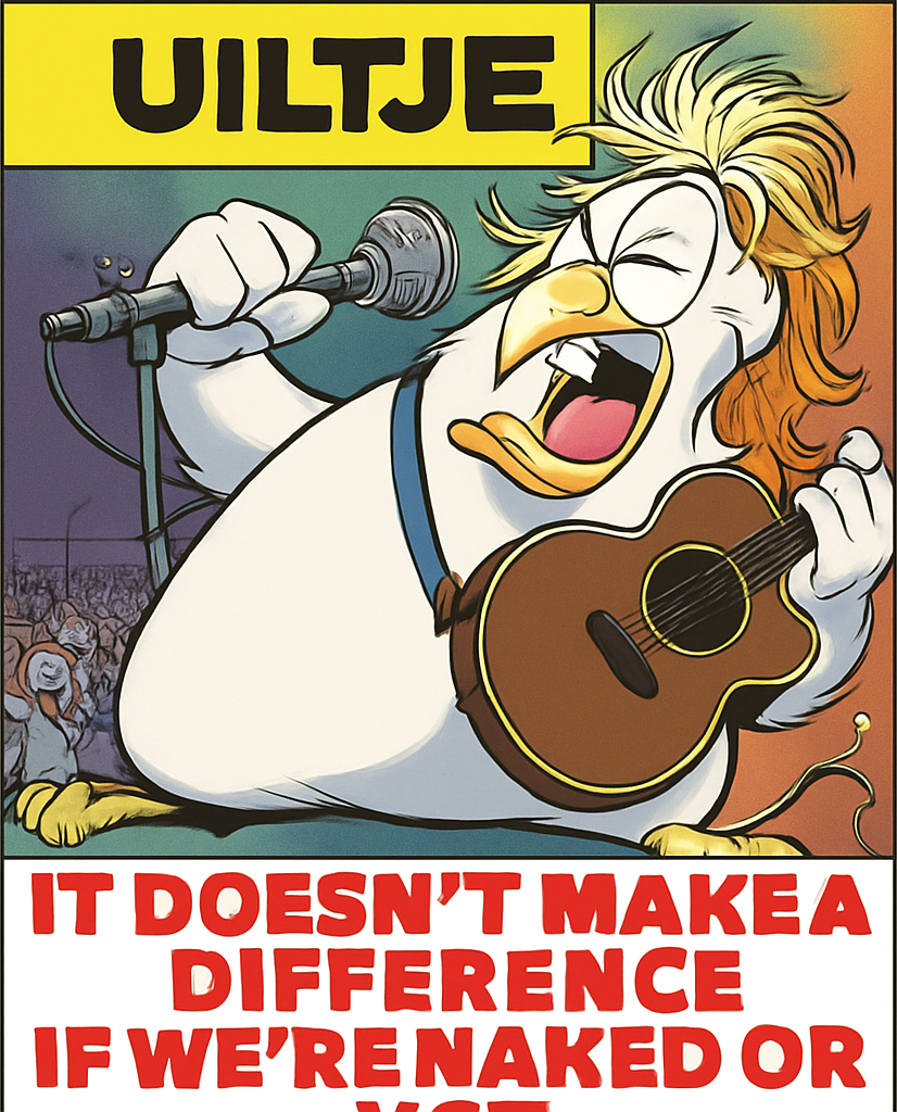 Etiket van Uiltje It Doesn't Make A Difference If We Are Naked Or Not