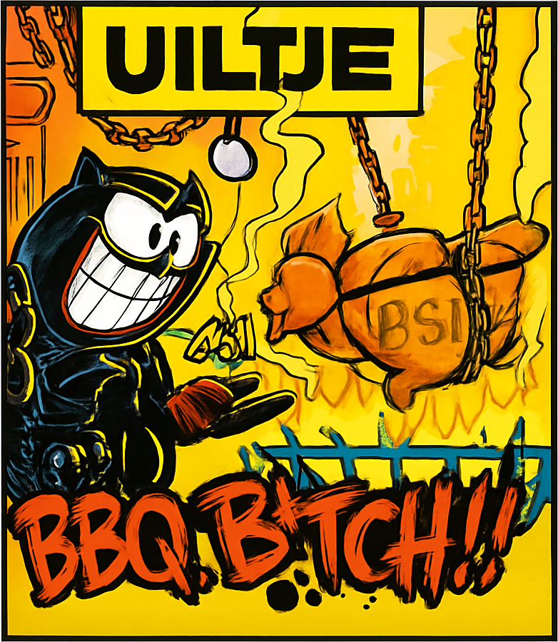 Etiket van Uiltje BBQ B*tch