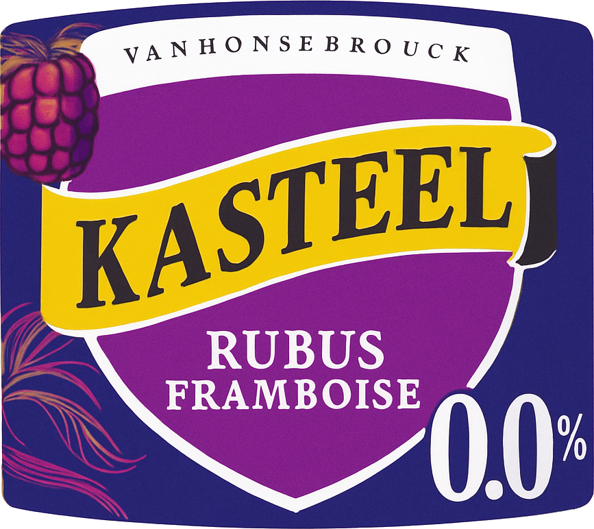 Etiket van Kasteel Rubus Framboise 0,0%