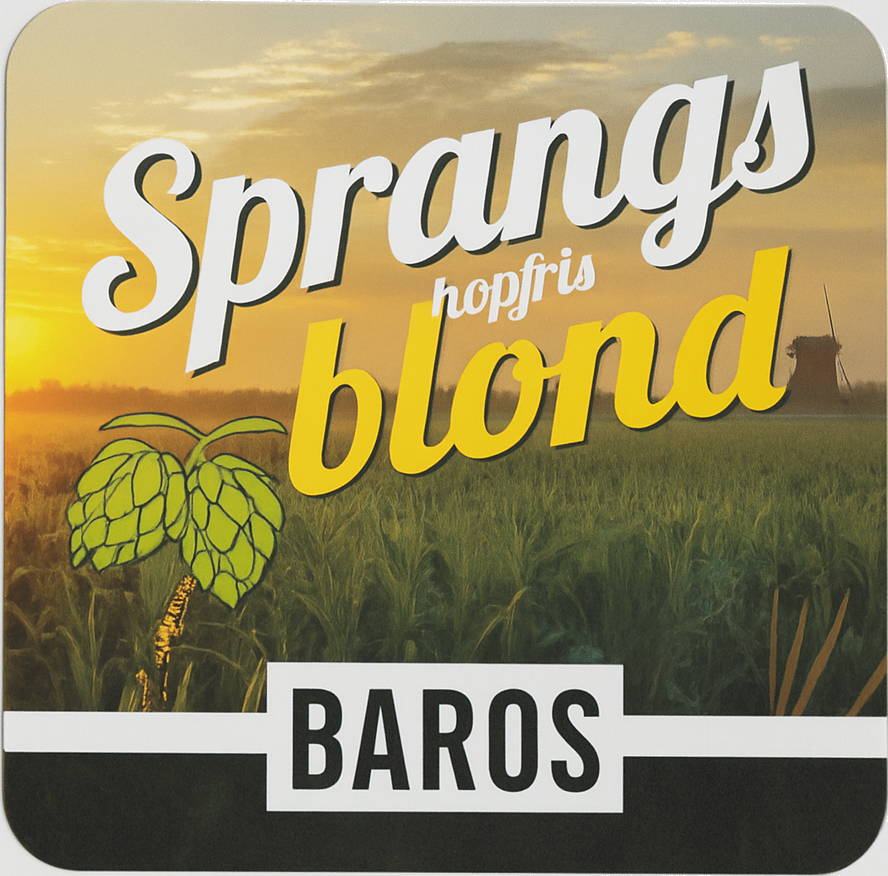 Etiket van Baros Sprangs Hopfris Blond