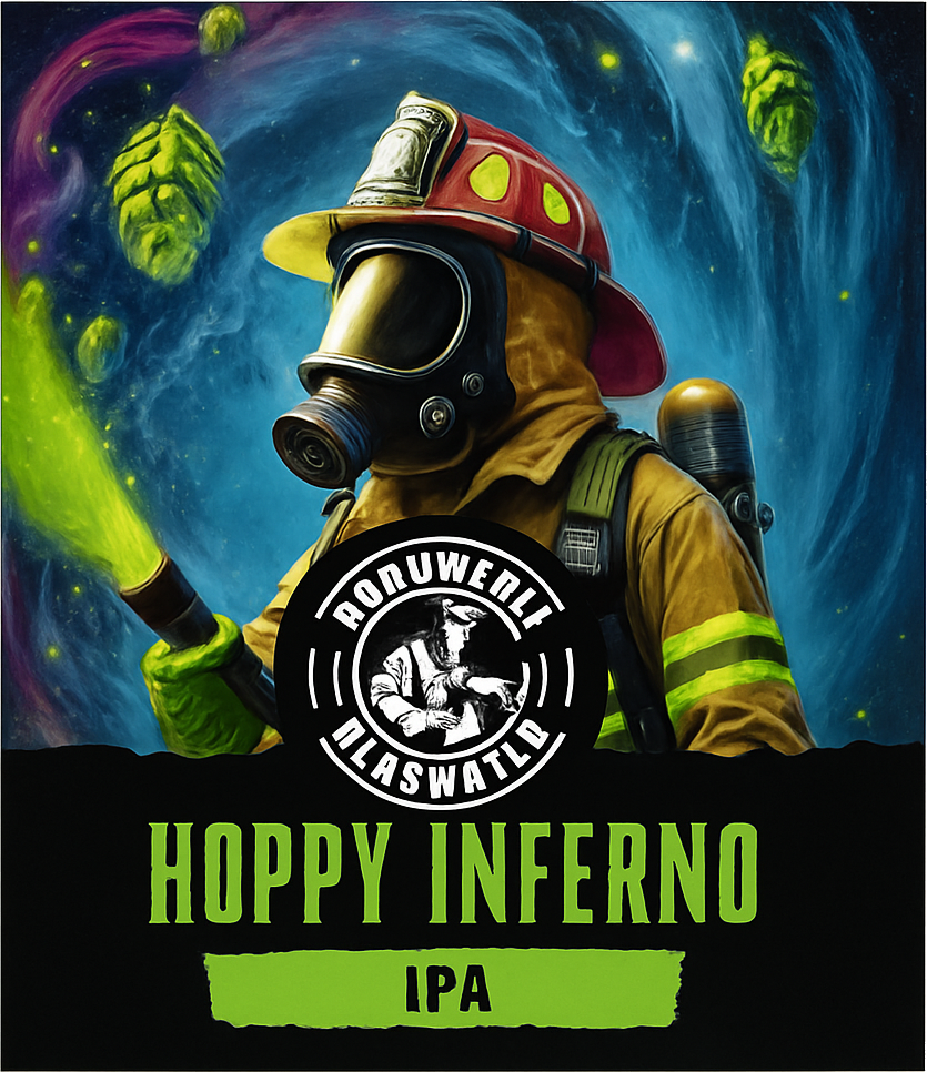 Etiket van Bluswater Hoppy Inferno