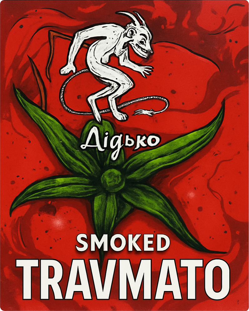 Etiket van Didko Smoked Travmato + Tabasco + Oregano + Rosemary