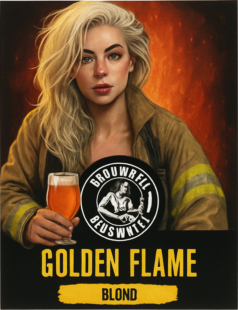 Etiket van Bluswater Golden Flame