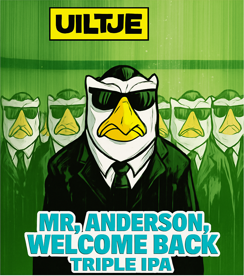 Etiket van Uiltje Mr. Anderson Welcome Back
