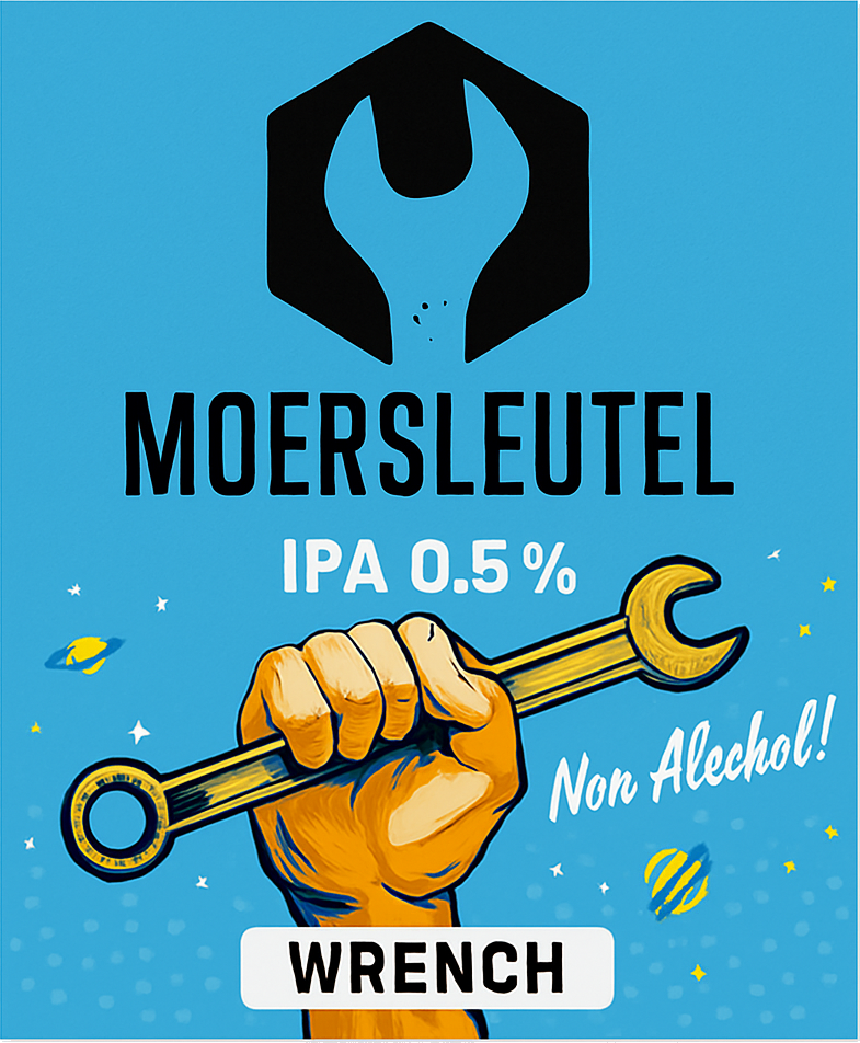 Etiket van Moersleutel Wrench 0,5% Non Alcohol IPA