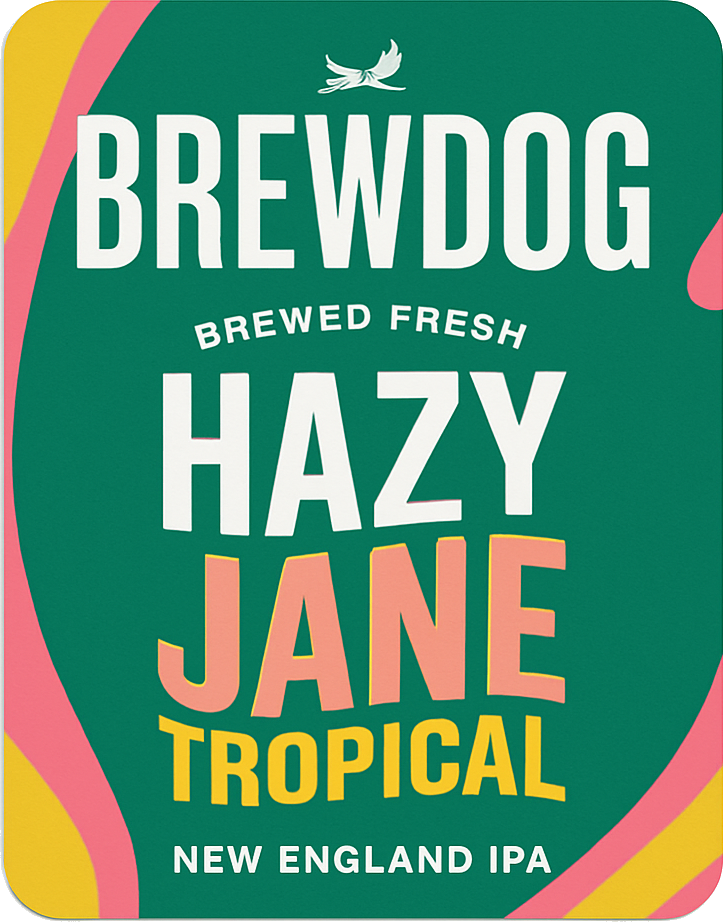 Etiket van BrewDog Hazy Jane Tropical