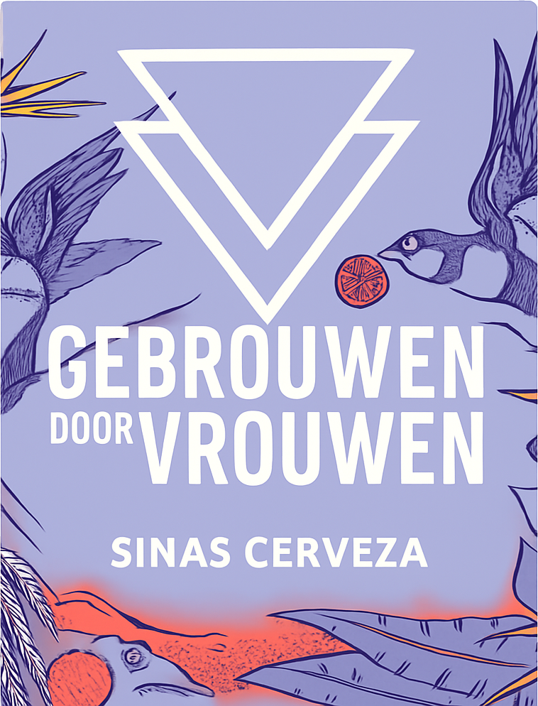 Etiket van Gebrouwen door Vrouwen Sinas Cerveza