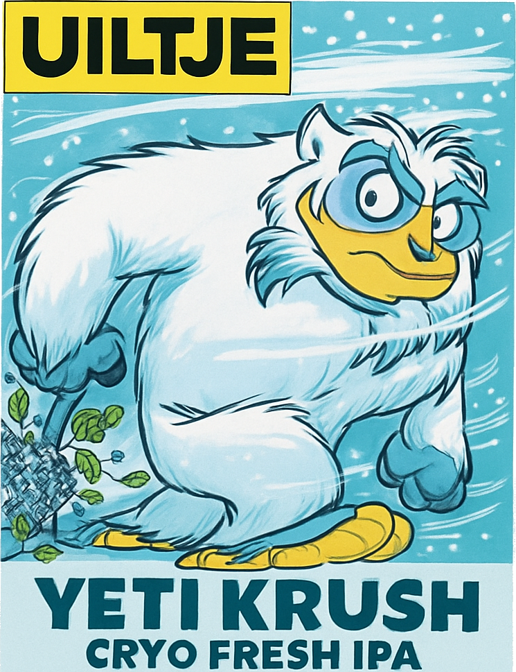 Etiket van Uiltje Yeti Krush