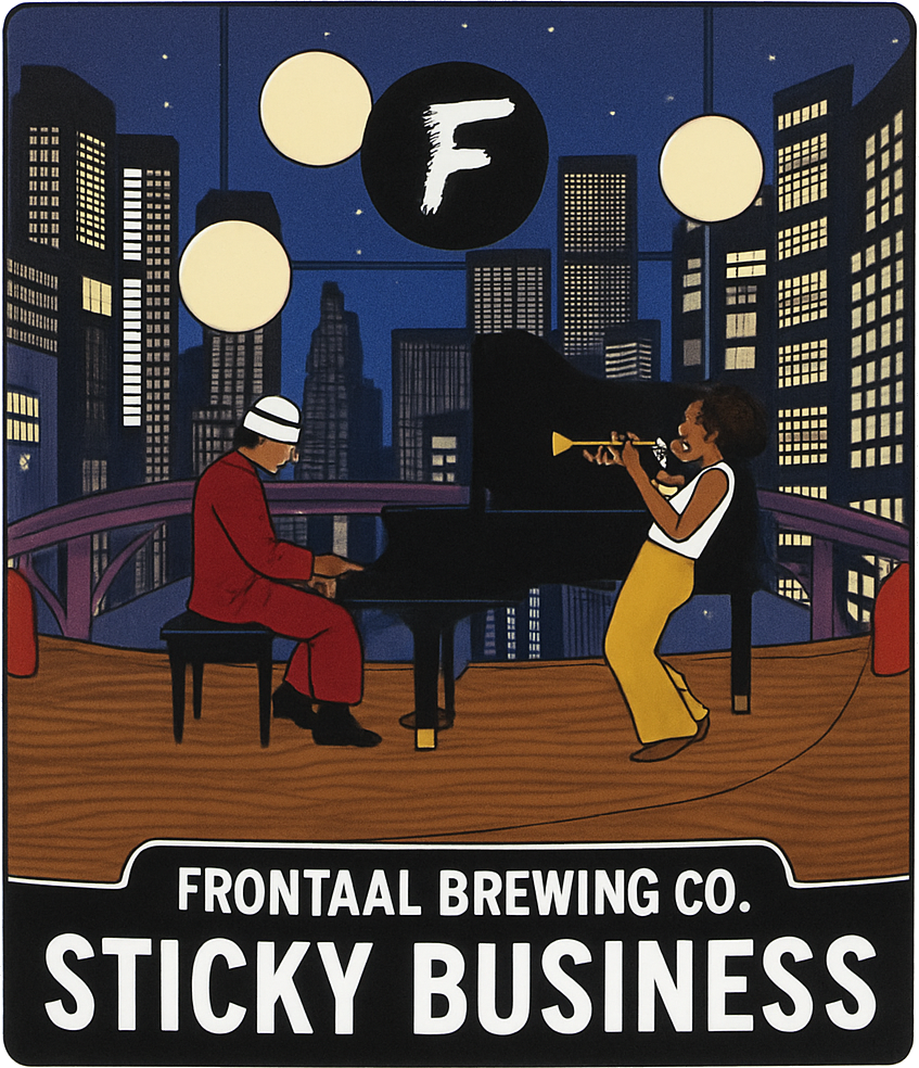 Etiket van Frontaal Sticky Business: Espresso Martini