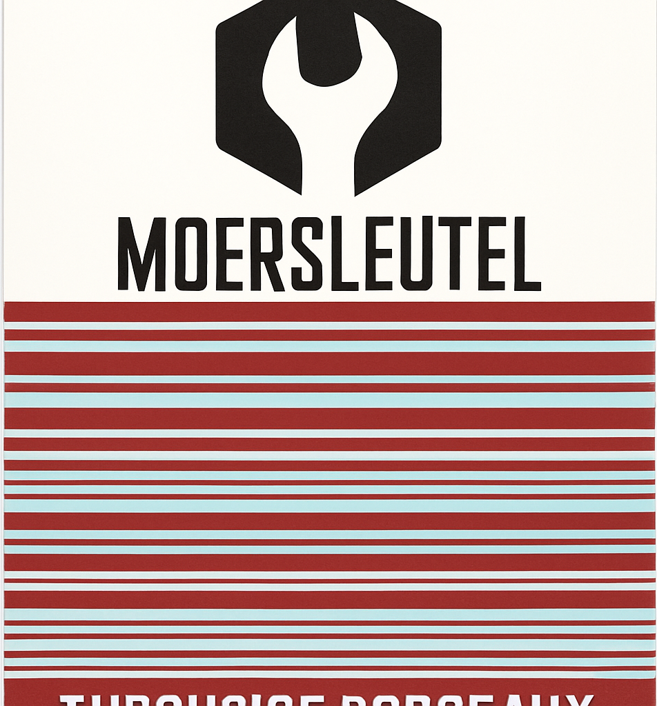 Etiket van Moersleutel Barcode: Turquoise Bordeaux