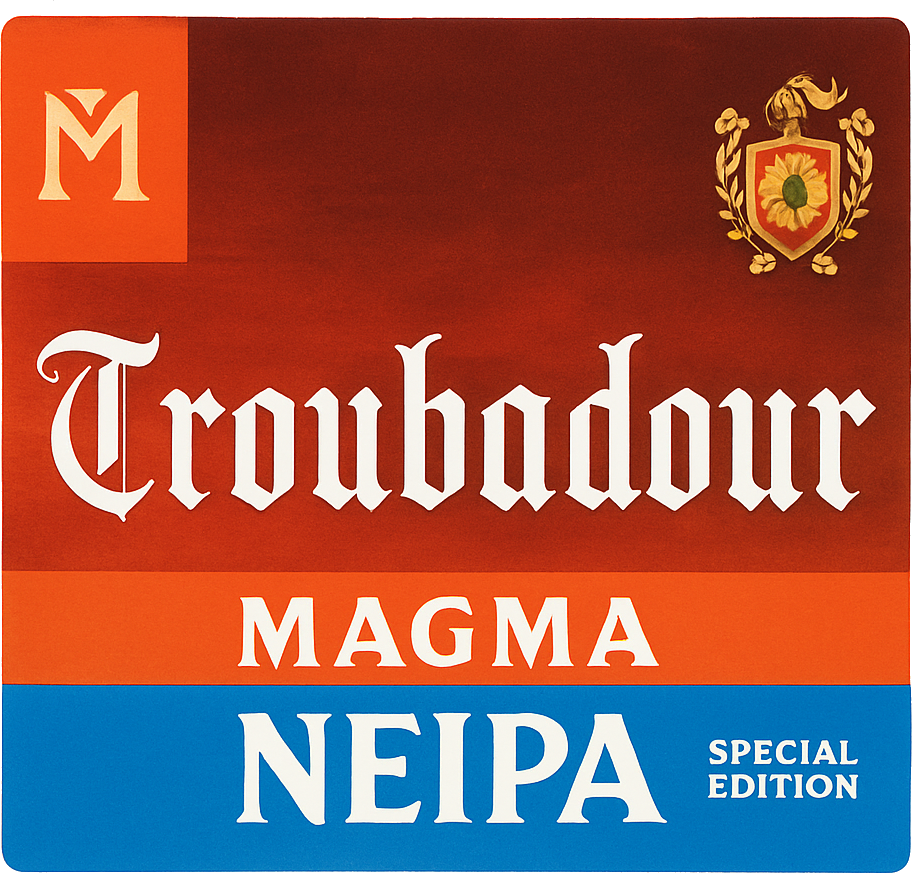 Etiket van Troubadour Magma NEIPA