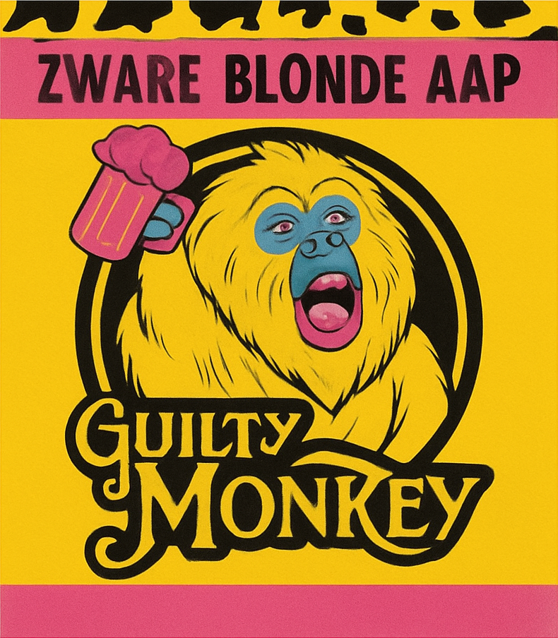 Etiket van Guilty Monkey Zware Blonde Aap