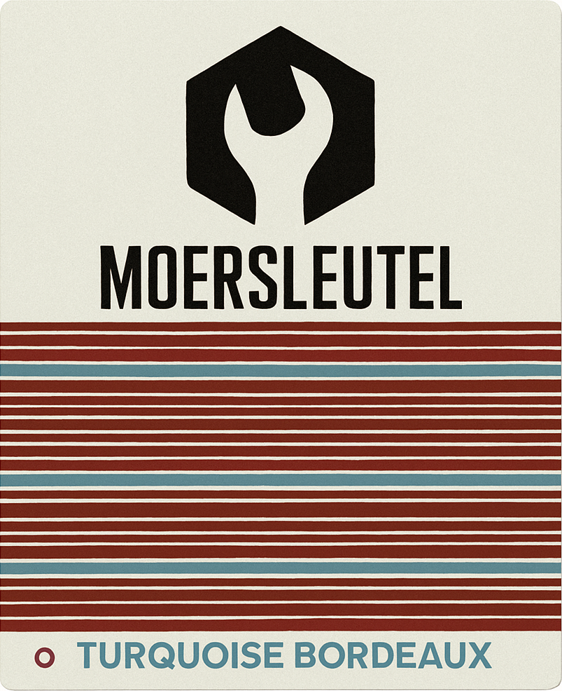 Etiket van Moersleutel Barcode: Turquoise Bordeaux