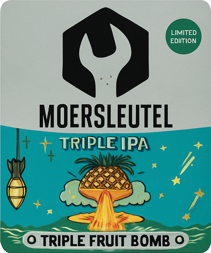 Etiket van Moersleutel Triple Fruit Bomb