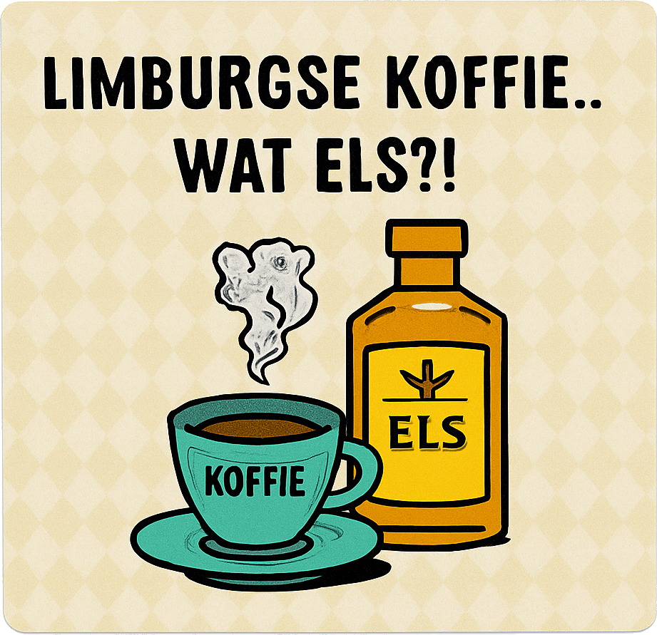 Etiket van Aspro Brews Limburgse Koffie... Wat Els?!