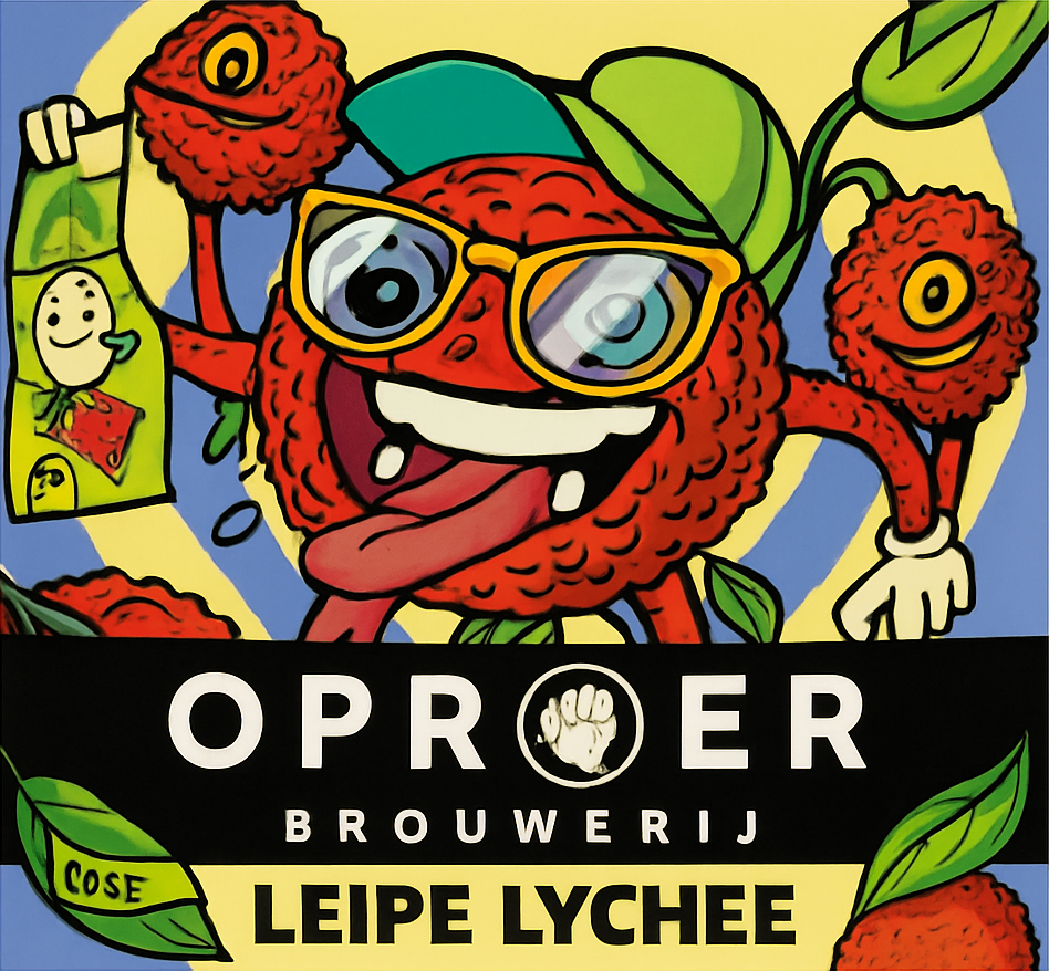 Etiket van Oproer Leipe Lychee