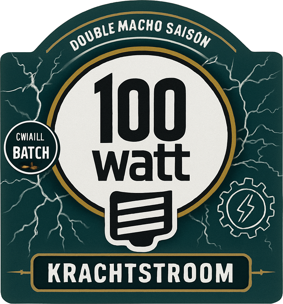Etiket van 100 Watt Krachtstroom