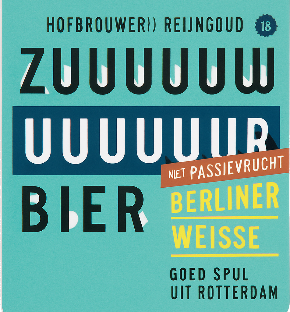 Etiket van Reijngoud Zuur Bier met passievrucht