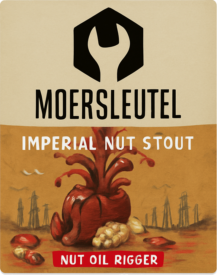 Etiket van Moersleutel Nut Oil Rigger