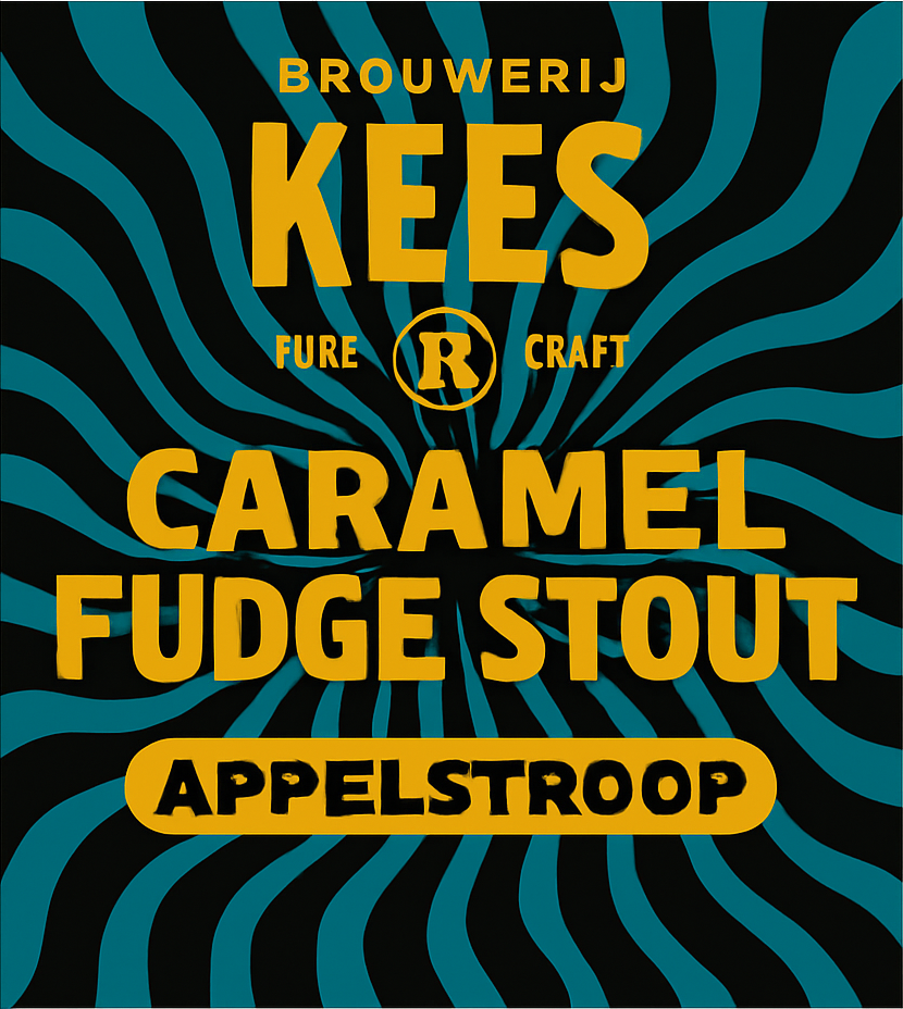 Etiket van Kees Caramal Fudge Stout Appelstroop