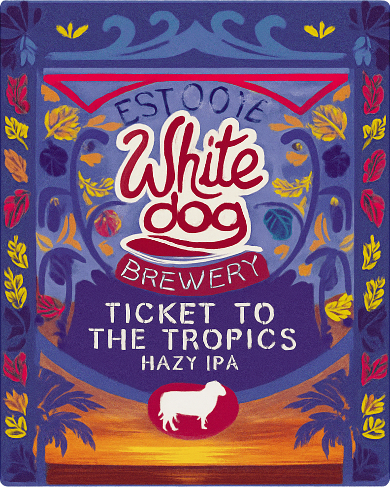 Etiket van White Dog Ticket to the Tropics